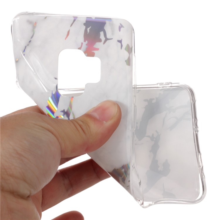 Marble Pattern Electroplated TPU Phone Accessory Case for Samsung Galaxy S9 SM-G960 - White-5