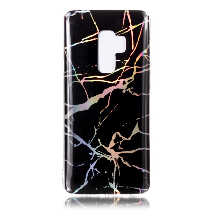 Marble Pattern Colorized Electroplated TPU Back Case for Samsung Galaxy S9+ SM-G965 - Black-2