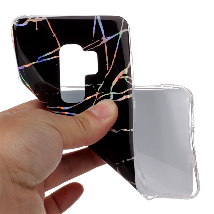 Marble Pattern Colorized Electroplated TPU Back Case for Samsung Galaxy S9+ SM-G965 - Black-5