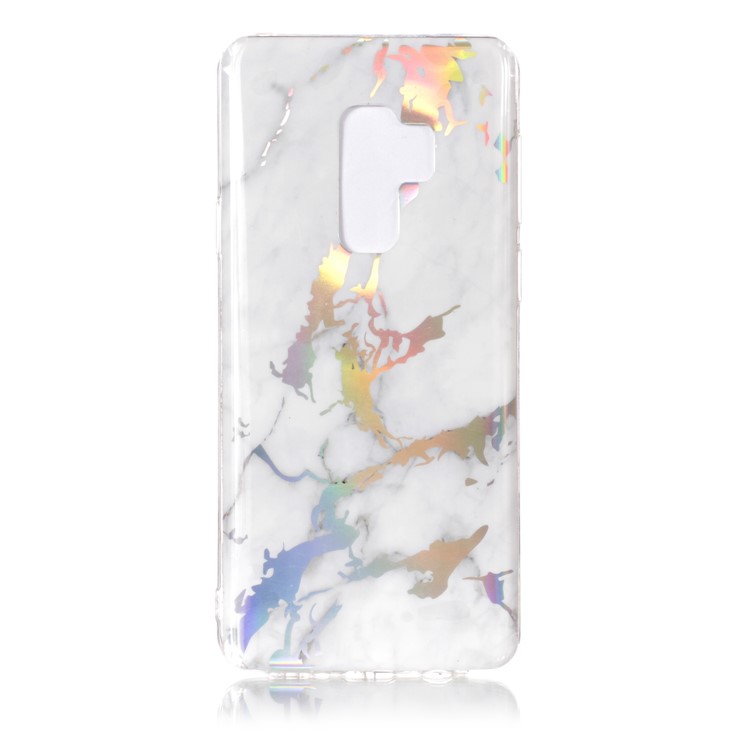 Marble Pattern Colorized Electroplated TPU Shell Case for Samsung Galaxy S9+ SM-G965 - White-2