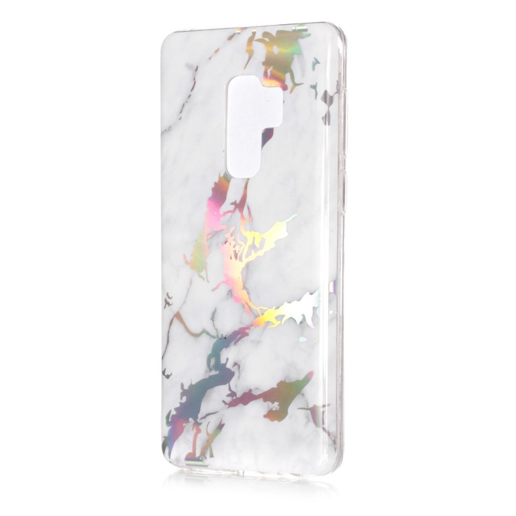 Marble Pattern Colorized Electroplated TPU Shell Case for Samsung Galaxy S9+ SM-G965 - White-3