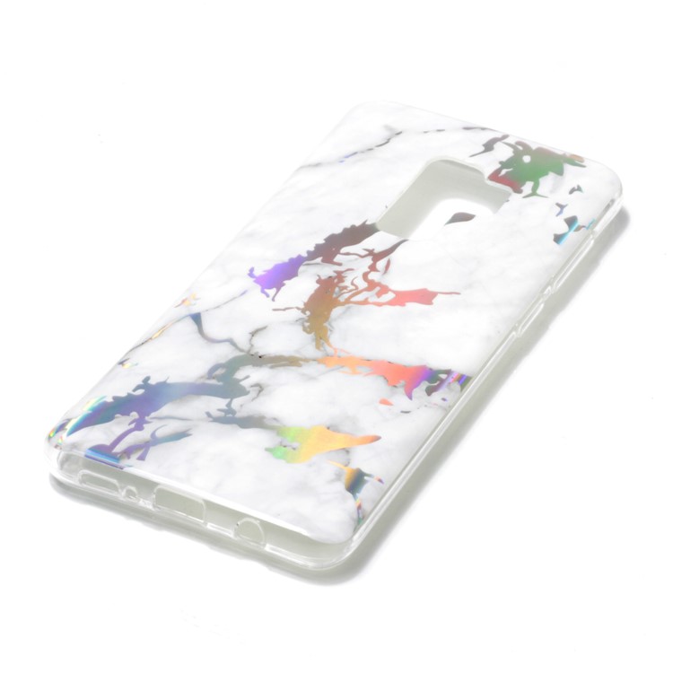 Marble Pattern Colorized Electroplated TPU Shell Case for Samsung Galaxy S9+ SM-G965 - White-4
