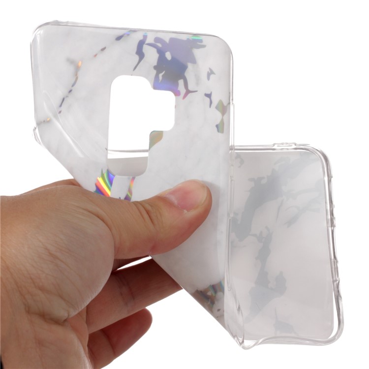 Marble Pattern Colorized Electroplated TPU Shell Case for Samsung Galaxy S9+ SM-G965 - White-5