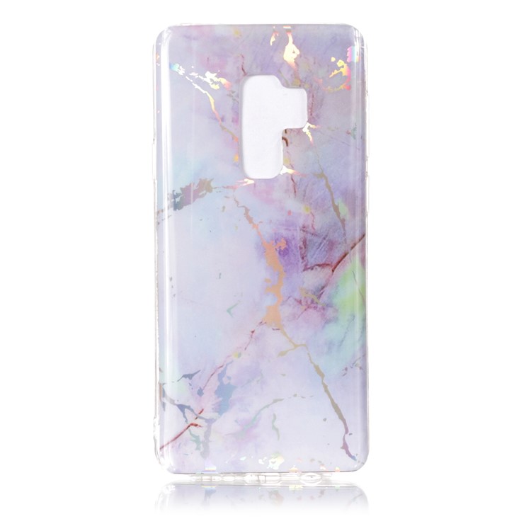 Marble Pattern Colorized Electroplated TPU Shell Cover Case for Samsung Galaxy S9+ SM-G965 - Purple-2