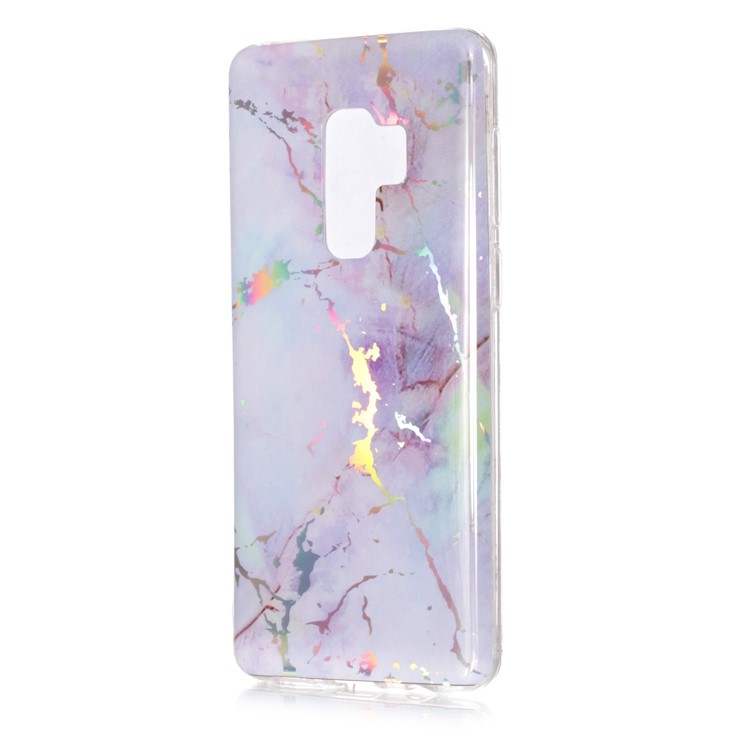 Marble Pattern Colorized Electroplated TPU Shell Cover Case for Samsung Galaxy S9+ SM-G965 - Purple-3