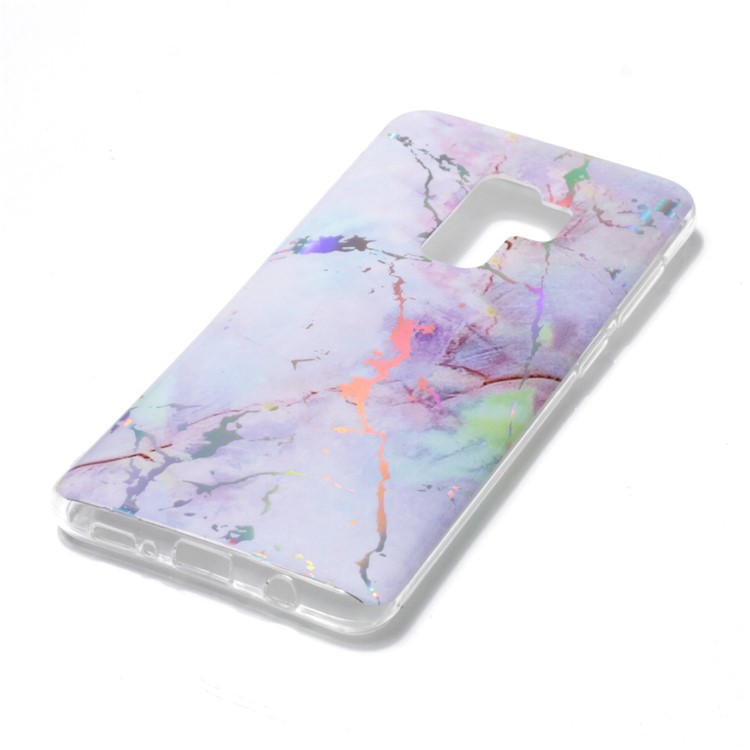 Marble Pattern Colorized Electroplated TPU Shell Cover Case for Samsung Galaxy S9+ SM-G965 - Purple-4