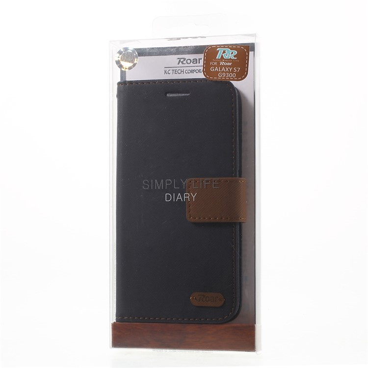 ROAR Diary Leather Wallet Case for Samsung Galaxy S7 - Black-10