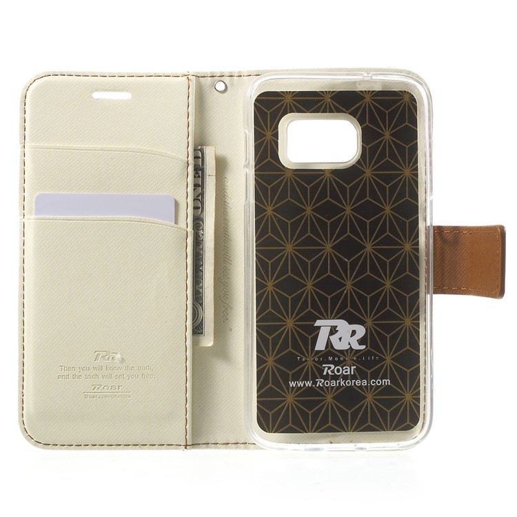 ROAR KOREA Diary Leather Wallet Cover for Samsung Galaxy S7 - White-4