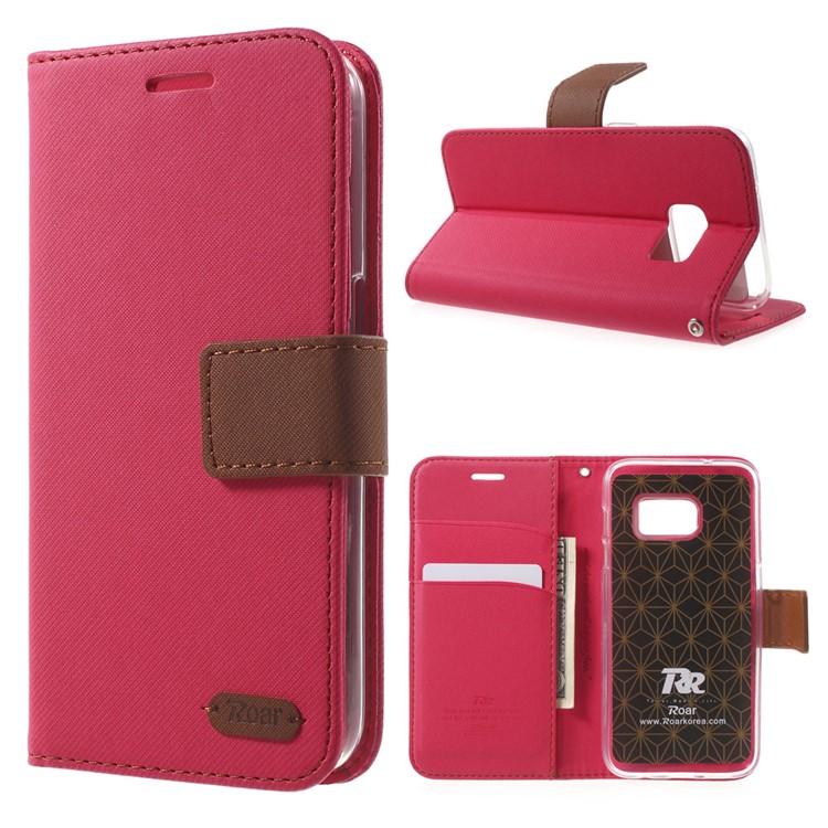 ROAR KOREA Diary Leather Wallet Case Cover for Samsung Galaxy S7 - Rose-1