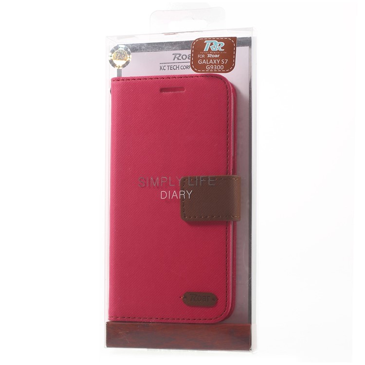 ROAR KOREA Diary Leather Wallet Case Cover for Samsung Galaxy S7 - Rose-10