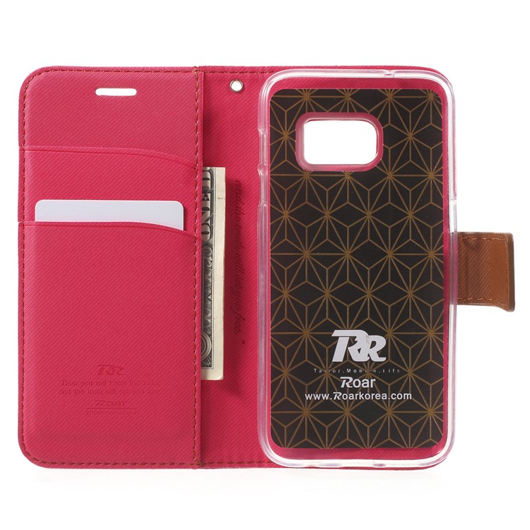 ROAR KOREA Diary Leather Wallet Case Cover for Samsung Galaxy S7 - Rose-4