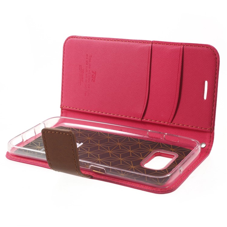 ROAR KOREA Diary Leather Wallet Case Cover for Samsung Galaxy S7 - Rose-5