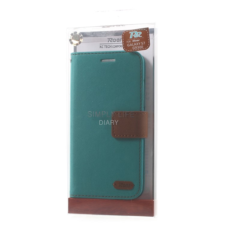 ROAR KOREA Diary Leather Card Holder Case for Samsung Galaxy S7 - Green-10