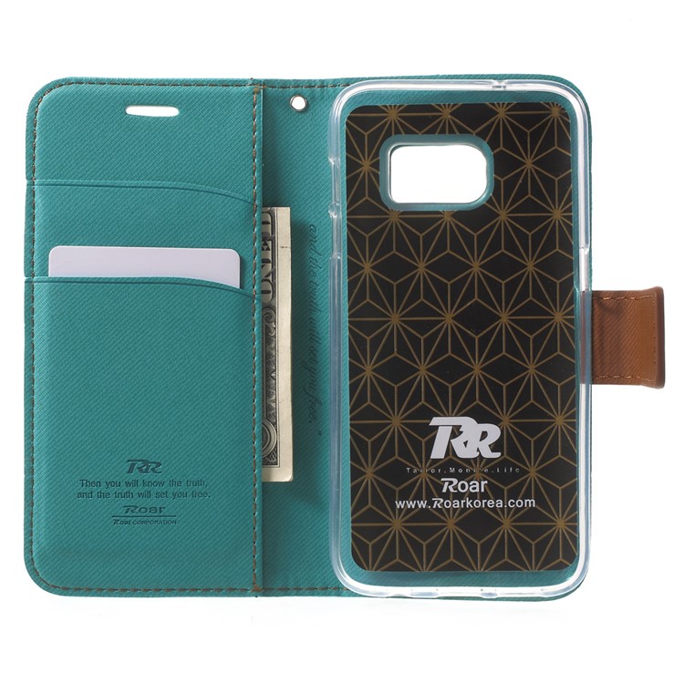 ROAR KOREA Diary Leather Card Holder Case for Samsung Galaxy S7 - Green-4