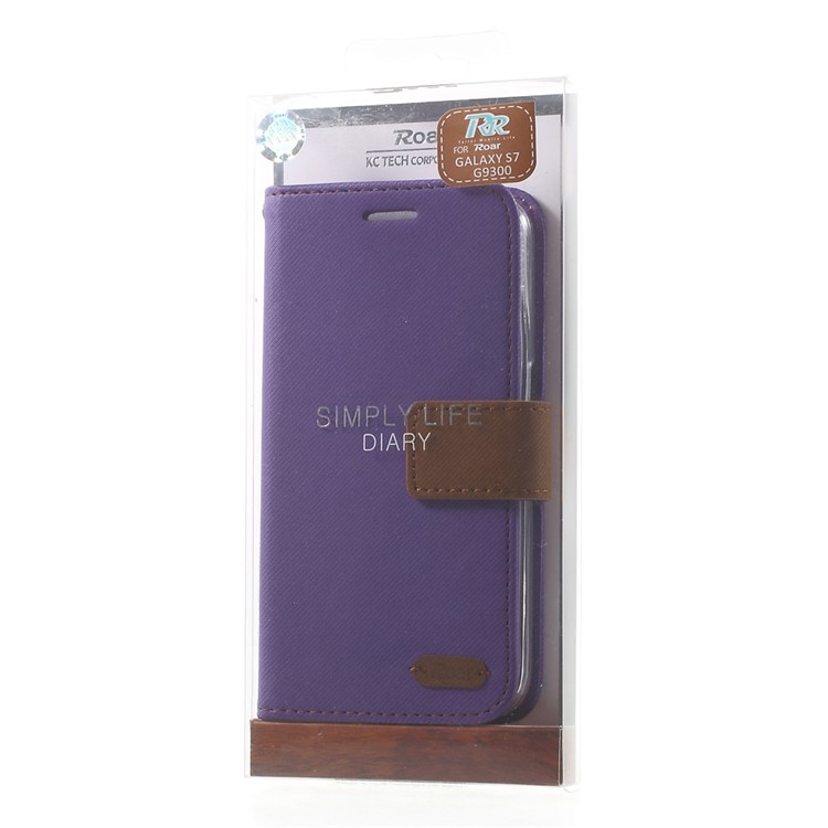 ROAR KOREA Diary Leather Wallet Case for Samsung Galaxy S7 - Purple-10