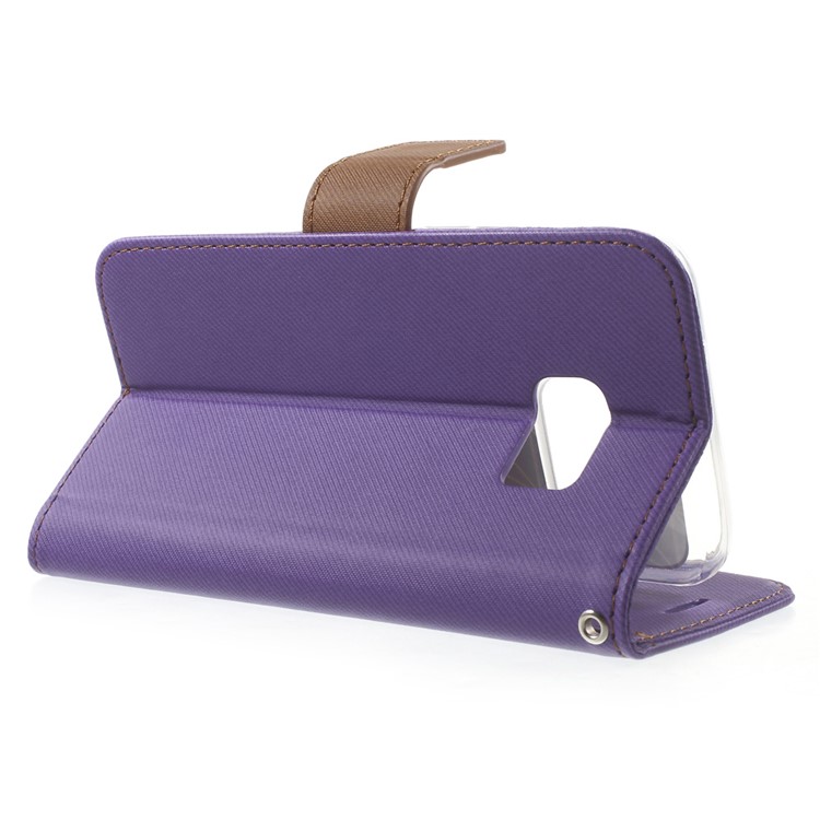 ROAR KOREA Diary Leather Wallet Case for Samsung Galaxy S7 - Purple-3