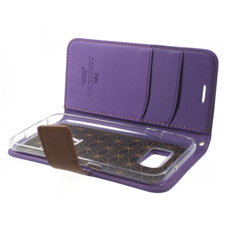 ROAR KOREA Diary Leather Wallet Case for Samsung Galaxy S7 - Purple-5