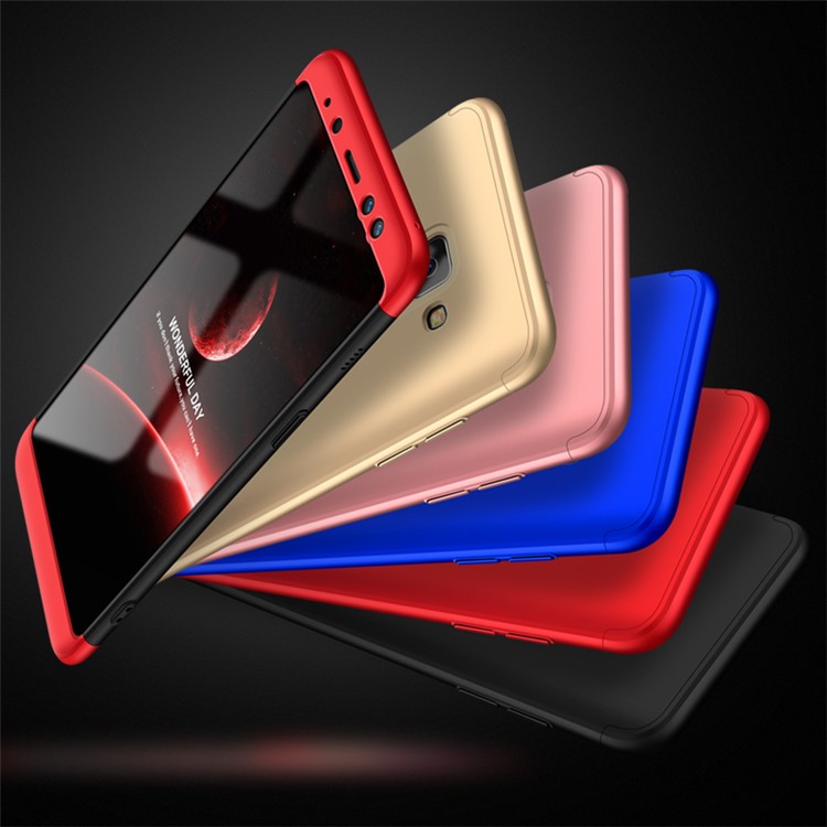 GKK Detachable 3-Piece Matte PC Hard Case for Samsung Galaxy A8 (2018) - Red / Black-10
