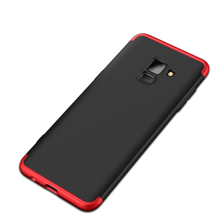 GKK Detachable 3-Piece Matte PC Hard Case for Samsung Galaxy A8 (2018) - Red / Black-3