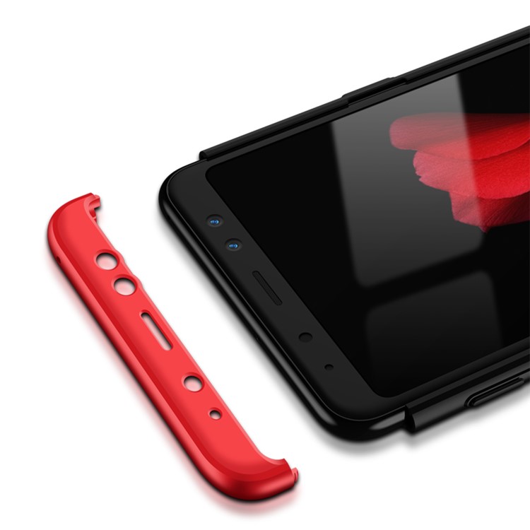 GKK Detachable 3-Piece Matte PC Hard Case for Samsung Galaxy A8 (2018) - Red / Black-5