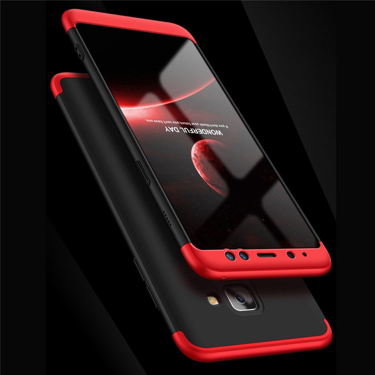 GKK Detachable 3-Piece Matte PC Hard Case for Samsung Galaxy A8 (2018) - Red / Black-8