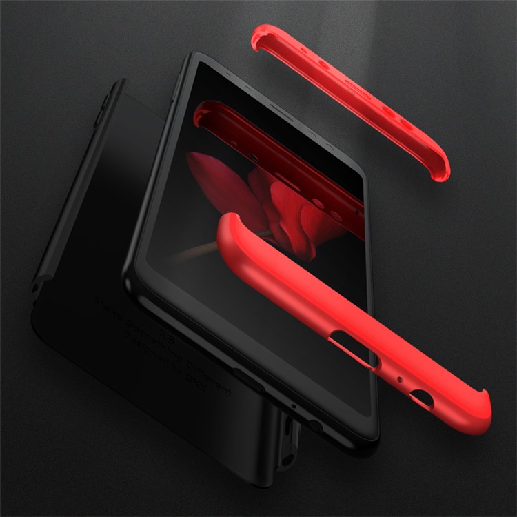 GKK Detachable 3-Piece Matte PC Hard Case for Samsung Galaxy A8 (2018) - Red / Black-9