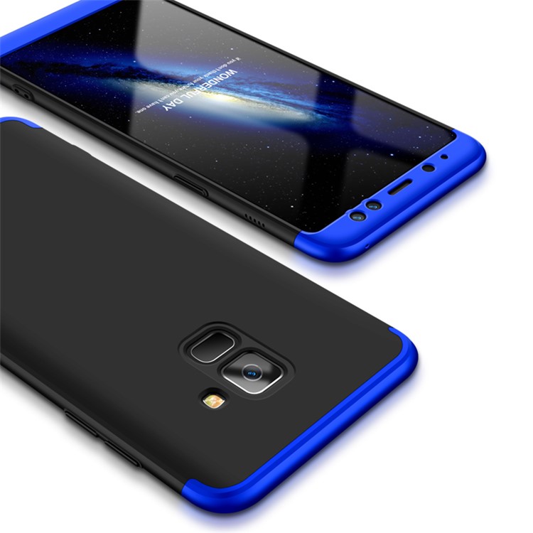 GKK Detachable 3-Piece Matte PC Hard Cover Case for Samsung Galaxy A8 (2018) - Blue / Black-2