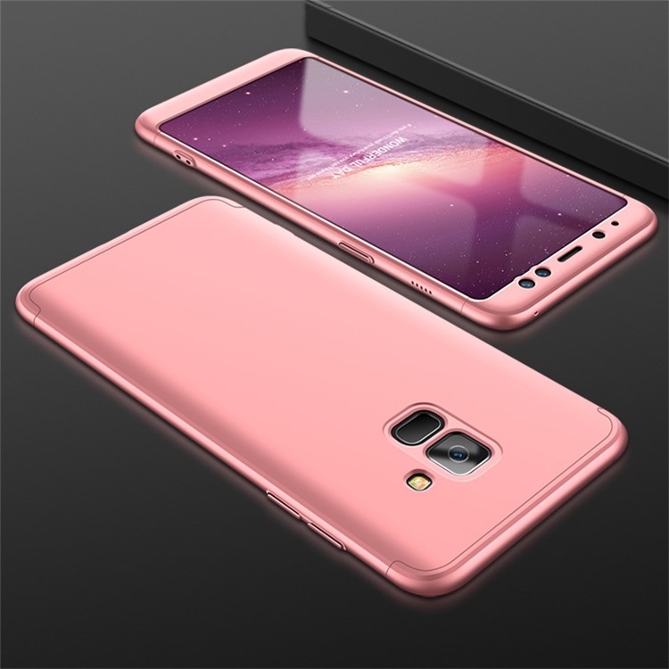 GKK Detachable 3-Piece Matte PC Hard Protection Case for Samsung Galaxy A8 (2018) - Rose Gold-1