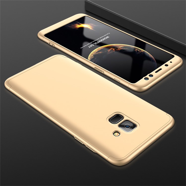 GKK Detachable 3-Piece Matte Plastic Case for Samsung Galaxy A8 (2018) - Gold-1