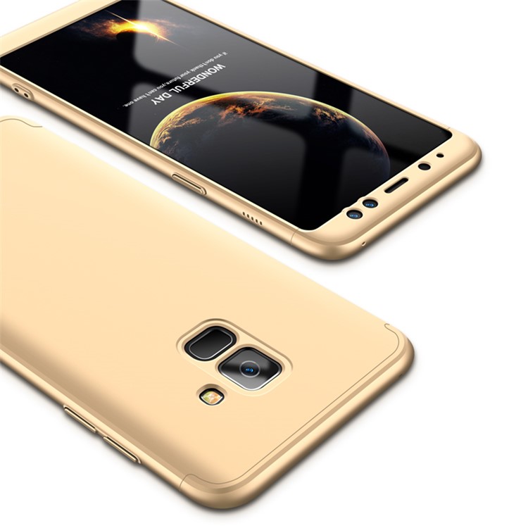 GKK Detachable 3-Piece Matte Plastic Case for Samsung Galaxy A8 (2018) - Gold-2