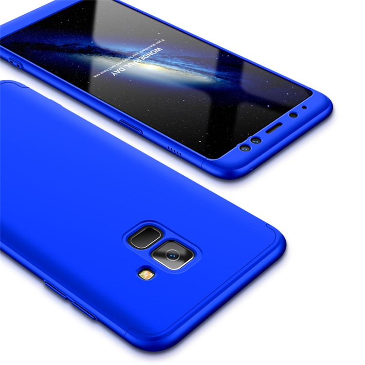 GKK Detachable 3-Piece Frosted PC Hard Case for Samsung Galaxy A8 (2018) - Blue-2