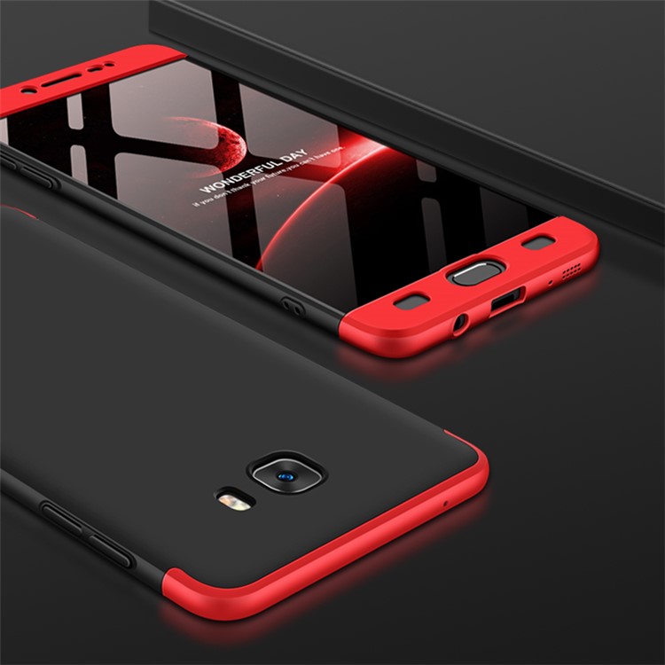 GKK Detachable 3-piece Matte PC Hard Case for Samsung Galaxy C9 Pro - Red / Black-1