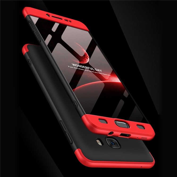GKK Detachable 3-piece Matte PC Hard Case for Samsung Galaxy C9 Pro - Red / Black-2
