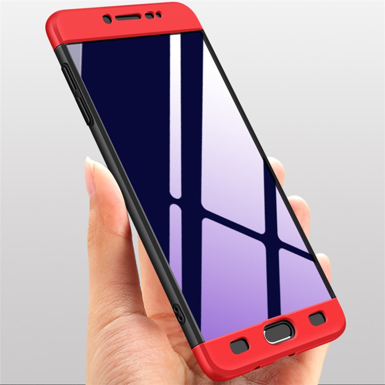 GKK Detachable 3-piece Matte PC Hard Case for Samsung Galaxy C9 Pro - Red / Black-3