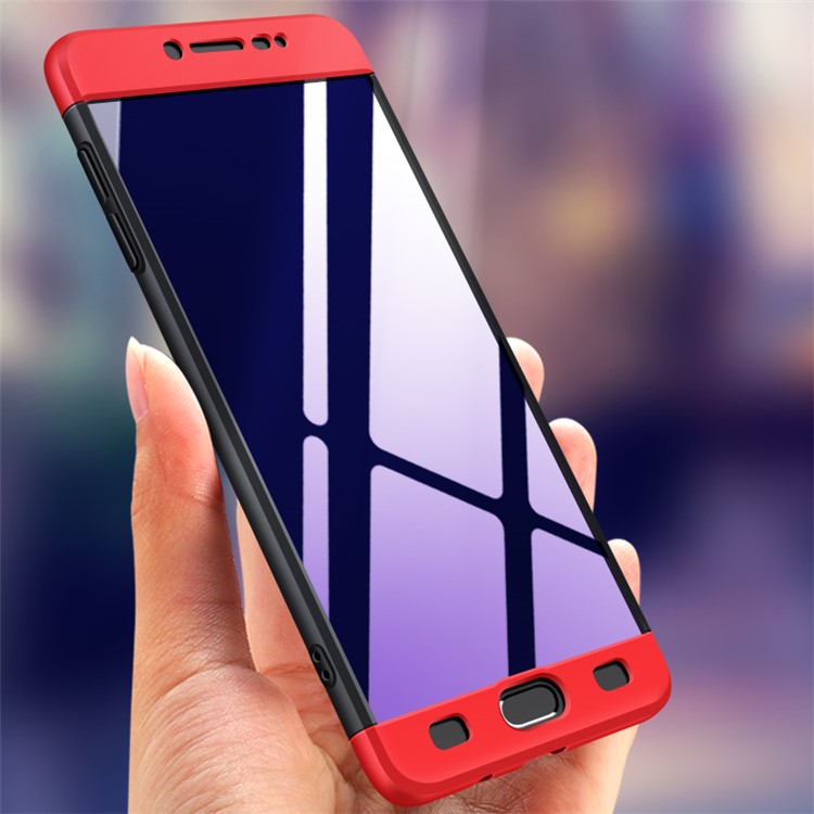 GKK Detachable 3-piece Matte PC Hard Case for Samsung Galaxy C9 Pro - Red / Black-4