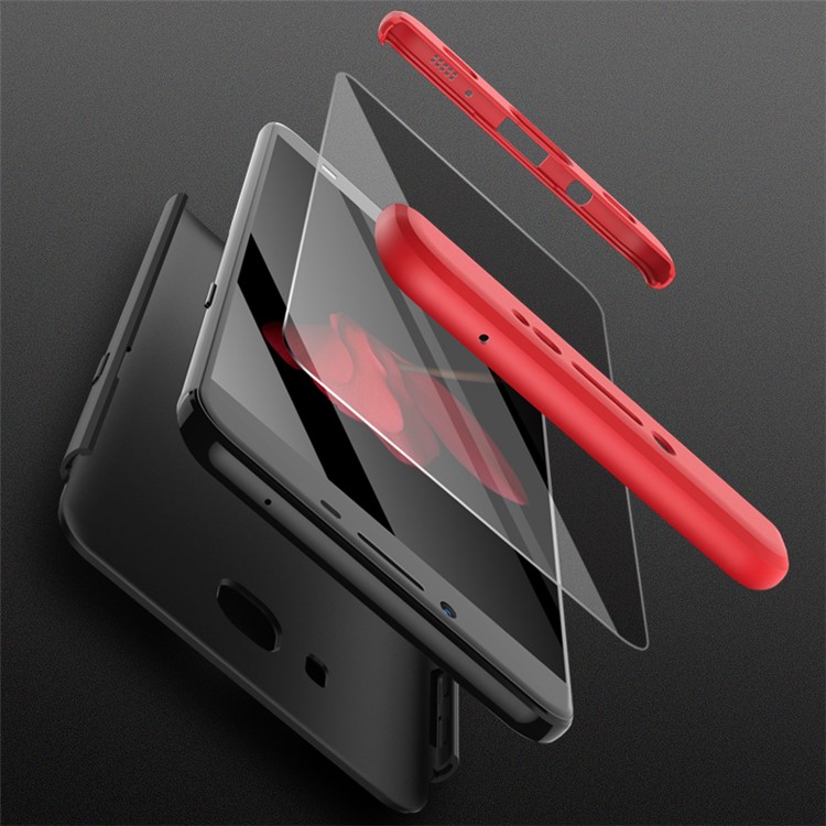 GKK Detachable 3-piece Matte PC Hard Case for Samsung Galaxy C9 Pro - Red / Black-5