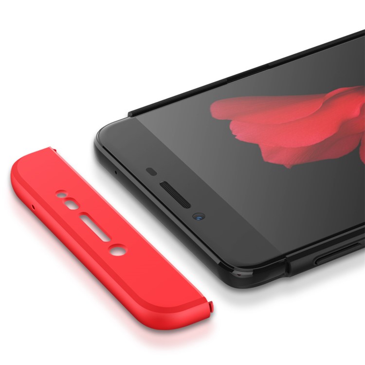 GKK Detachable 3-piece Matte PC Hard Case for Samsung Galaxy C9 Pro - Red / Black-6