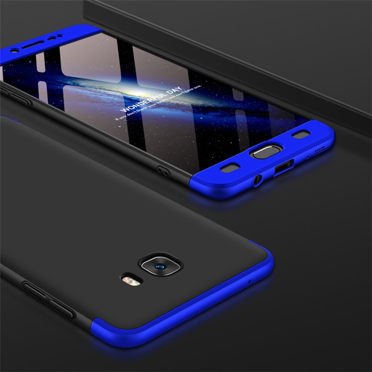 GKK Detachable 3-piece Matte PC Protective Case for Samsung Galaxy C9 Pro - Blue / Black-1