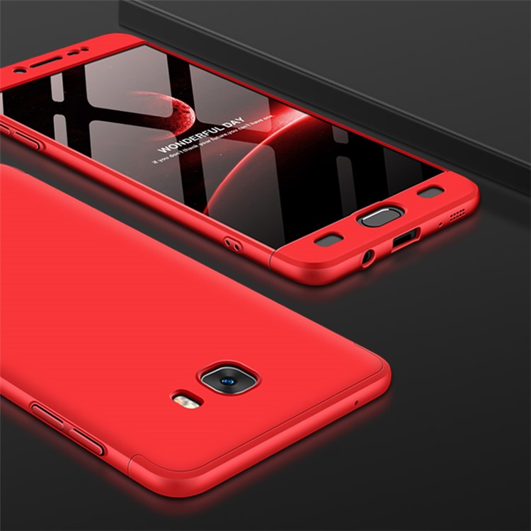 GKK Detachable 3-piece Matte PC Protective Cover for Samsung Galaxy C9 Pro - Red-1