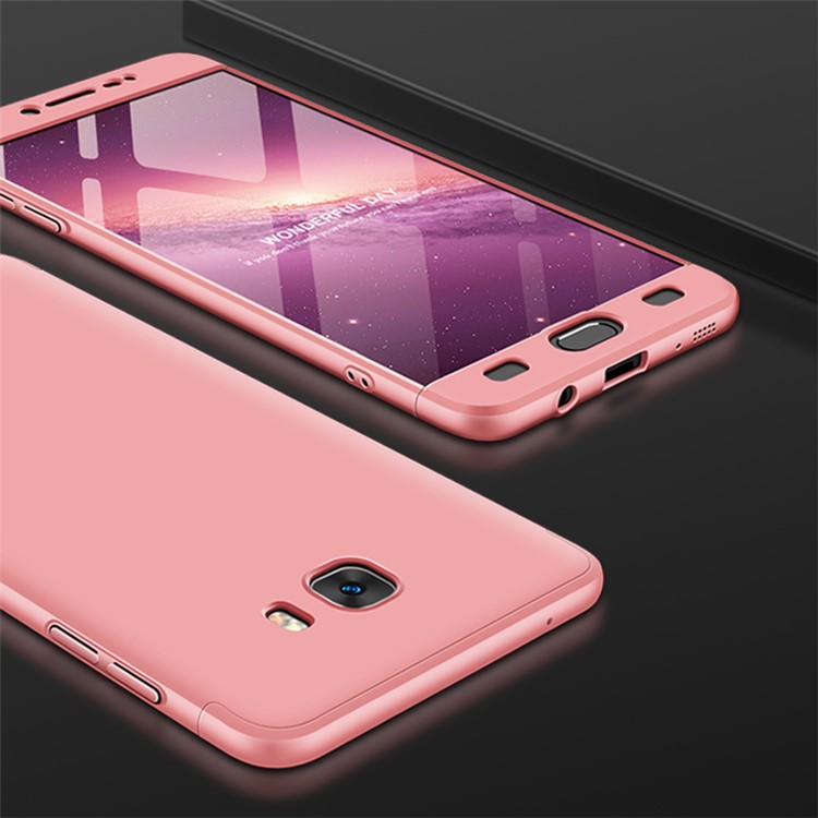 GKK Detachable 3-piece Matte Hard Phone Accessory Case for Samsung Galaxy C9 Pro - Rose Gold-1