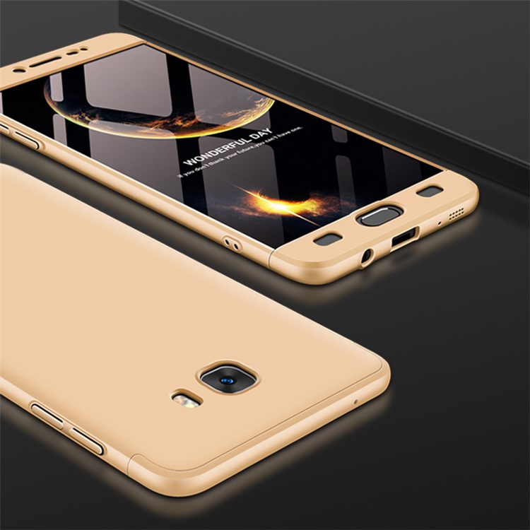 GKK Detachable 3-piece Matte Hard Mobile Phone Cover for Samsung Galaxy C9 Pro - Gold-1