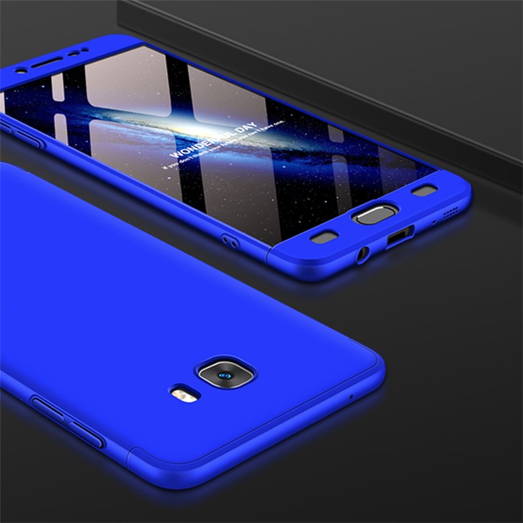 GKK Detachable 3-piece Matte PC Hard Protection Case for Samsung Galaxy C9 Pro - Blue-1