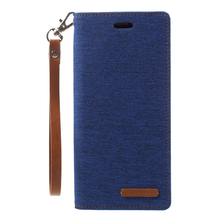 MERCURY GOOSPERY Jeans Cloth Wallet Leather Cell Phone Case with Strap for Samsung Galaxy S9 SM-G960 - Baby Blue-1