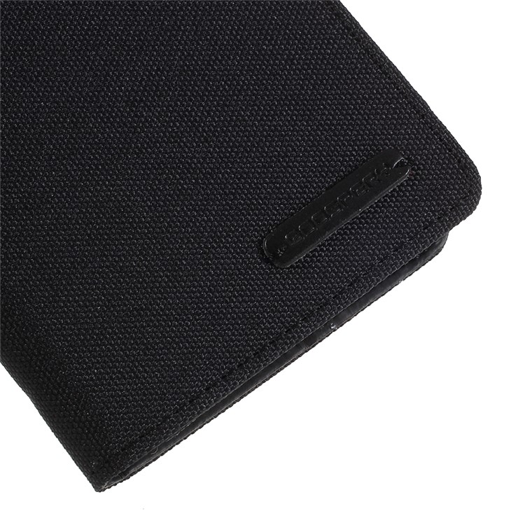 MERCURY GOOSPERY Jeans Cloth Flip Wallet Leather Case with Strap for Samsung Galaxy S9+ SM-G965 - Black-8