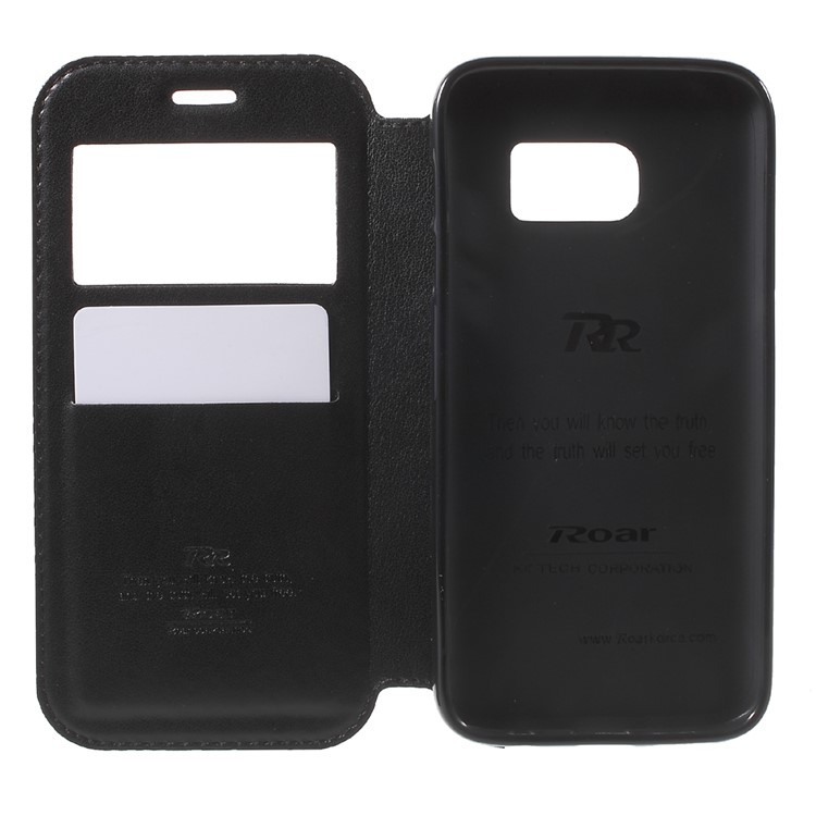 ROAR KOREA Window View Leather Stand Case for Samsung Galaxy S7 - Black-4