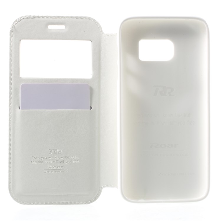 ROAR KOREA Window View Leather Stand Cover for Samsung Galaxy S7 - White-4