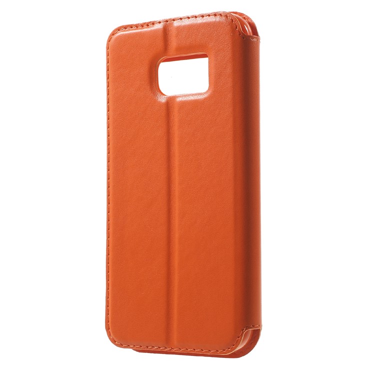 ROAR KOREA Window View PU Leather Stand Case for Samsung Galaxy S7 - Orange-2