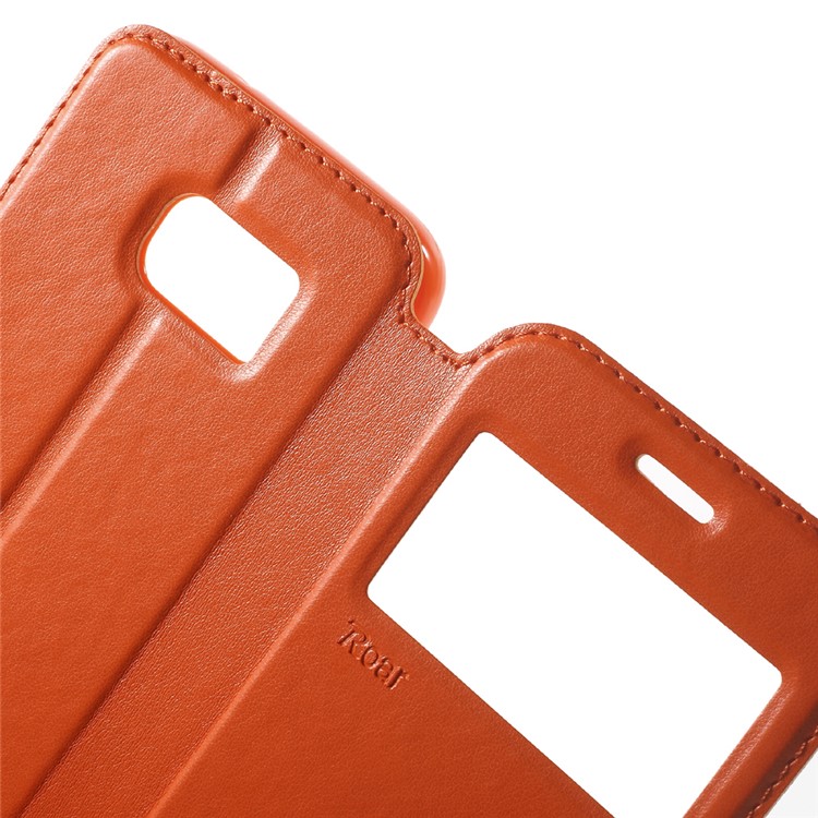 ROAR KOREA Window View PU Leather Stand Case for Samsung Galaxy S7 - Orange-5