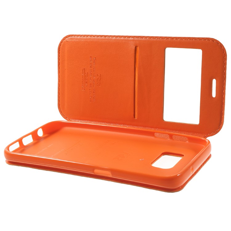ROAR KOREA Window View PU Leather Stand Case for Samsung Galaxy S7 - Orange-8