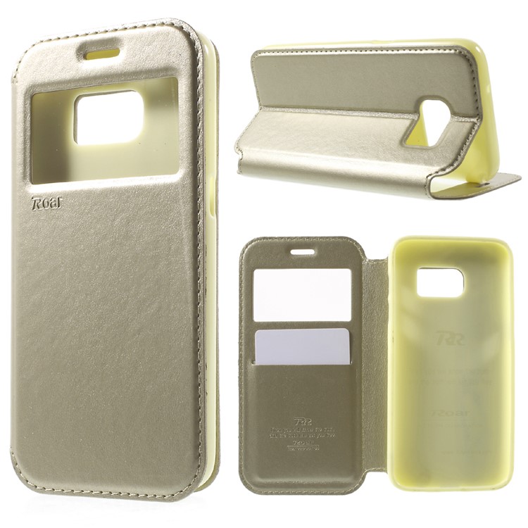 ROAR KOREA Window View Leather Stand Case for Samsung Galaxy S7 - Champagne-1